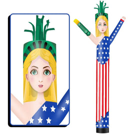 6 10 15 20FT Tall Independance Day Statue of Liberty Waving Inflatable Tube Man(Blower Not Included)