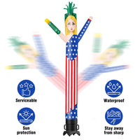 6 10 15 20FT Tall Independance Day Statue of Liberty Waving Inflatable Tube Man(Blower Not Included)