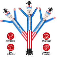 6 10 15 20FT Tall Independence Day Uncle Sam Waving Inflatable Tube Man(Blower Not Included)