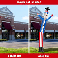 6 10 15 20FT Tall Independence Day Uncle Sam Waving Inflatable Tube Man(Blower Not Included)