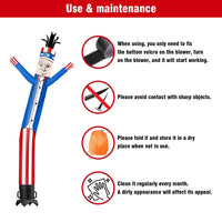 6 10 15 20FT Tall Independence Day Uncle Sam Waving Inflatable Tube Man(Blower Not Included)