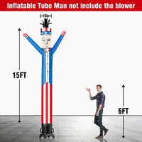 6 10 15 20FT Tall Independence Day Uncle Sam Waving Inflatable Tube Man(Blower Not Included)