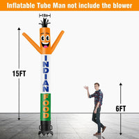 6 10 15 20FT Tall Indian Food Waving Inflatable Tube Man(Blower Not Included)
