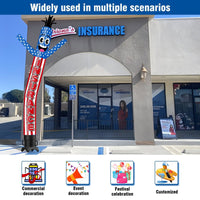 6 10 15 20FT Tall Insurance Waving Inflatable Tube Man(Blower Not Included)