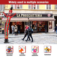 6 10 15 20FT Tall Italian Food Waving Inflatable Tube Man(Blower Not Included)