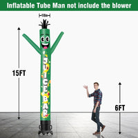 6 10 15 20FT Tall Juice Bar Blue/Green Waving Inflatable Tube Man(Blower Not Included)