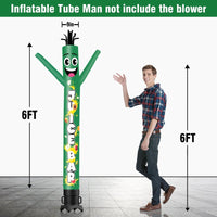 6 10 15 20FT Tall Juice Bar Blue/Green Waving Inflatable Tube Man(Blower Not Included)