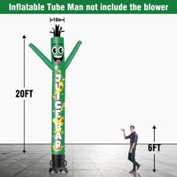 6 10 15 20FT Tall Juice Bar Blue/Green Waving Inflatable Tube Man(Blower Not Included)
