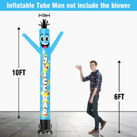 6 10 15 20FT Tall Juice Bar Blue/Green Waving Inflatable Tube Man(Blower Not Included)