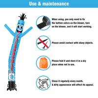 6 10 15 20FT Tall Laundromat Waving Inflatable Tube Man(Blower Not Included)