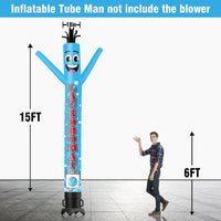 6 10 15 20FT Tall Laundromat Waving Inflatable Tube Man(Blower Not Included)