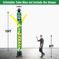 6 10 15 20FT Tall Lemonade Waving Inflatable Tube Man(Blower Not Included)