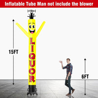 6 10 15 20FT Tall Liquor Waving Inflatable Tube Man(Blower Not Included)