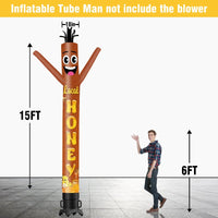 6 10 15 20FT Tall Local Honey Waving Inflatable Tube Man(Blower Not Included)