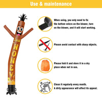 6 10 15 20FT Tall Local Honey Waving Inflatable Tube Man(Blower Not Included)