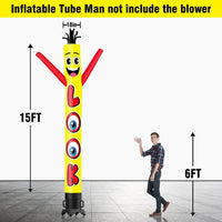 6 10 15 20FT Tall LOOK Waving Inflatable Tube Man(Blower Not Included)