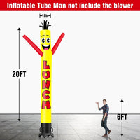 6 10 15 20FT Tall Lunch Waving Inflatable Tube Man(Blower Not Included)