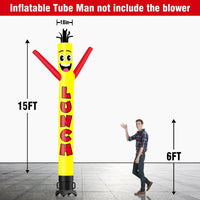 6 10 15 20FT Tall Lunch Waving Inflatable Tube Man(Blower Not Included)
