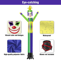 6 10 15 20FT Tall Mardi Gras Jester Waving Inflatable Tube Man(Blower Not Included)