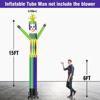 6 10 15 20FT Tall Mardi Gras Jester Waving Inflatable Tube Man(Blower Not Included)