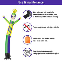 6 10 15 20FT Tall Mardi Gras Jester Waving Inflatable Tube Man(Blower Not Included)