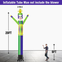 6 10 15 20FT Tall Mardi Gras Jester Waving Inflatable Tube Man(Blower Not Included)