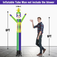 6 10 15 20FT Tall Mardi Gras Jester Waving Inflatable Tube Man(Blower Not Included)