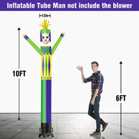 6 10 15 20FT Tall Mardi Gras Jester Waving Inflatable Tube Man(Blower Not Included)
