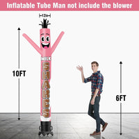 6 10 15 20FT Tall Milkshakes Pink/Blue Waving Inflatable Tube Man(Blower Not Included)