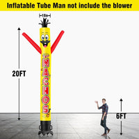 6 10 15 20FT Tall Nachos Waving Inflatable Tube Man(Blower Not Included)