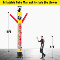 6 10 15 20FT Tall Nachos Waving Inflatable Tube Man(Blower Not Included)