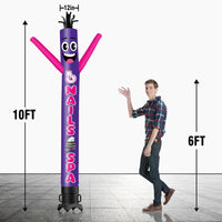 6 10 15 20FT Tall Nails & Spa Waving Inflatable Tube Man(Blower Not Included)
