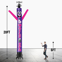 6 10 15 20FT Tall Nails & Spa Waving Inflatable Tube Man(Blower Not Included)