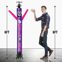 6 10 15 20FT Tall Nails & Spa Waving Inflatable Tube Man(Blower Not Included)