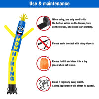6 10 15 20FT Tall Now Hiring Waving Inflatable Tube Man(Blower Not Included)