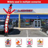 6 10 15 20FT Tall Open Sunday Waving Inflatable Tube Man(Blower Not Included)
