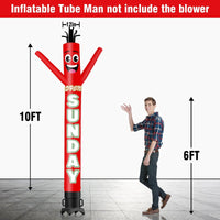 6 10 15 20FT Tall Open Sunday Waving Inflatable Tube Man(Blower Not Included)