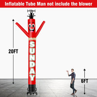6 10 15 20FT Tall Open Sunday Waving Inflatable Tube Man(Blower Not Included)