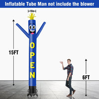 6 10 15 20FT Tall Open Waving Inflatable Tube Man(Blower Not Included)