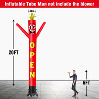 6 10 15 20FT Tall Open Waving Inflatable Tube Man(Blower Not Included)