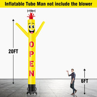 6 10 15 20FT Tall Open Waving Inflatable Tube Man(Blower Not Included)