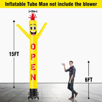6 10 15 20FT Tall Open Waving Inflatable Tube Man(Blower Not Included)
