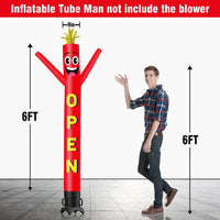 6 10 15 20FT Tall Open Waving Inflatable Tube Man(Blower Not Included)