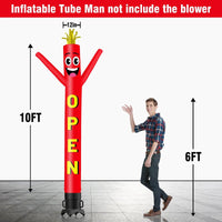 6 10 15 20FT Tall Open Waving Inflatable Tube Man(Blower Not Included)