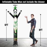 6 10 15 20FT Tall Panda & Bamboo Waving Inflatable Tube Man(Blower Not Included)