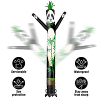 6 10 15 20FT Tall Panda & Bamboo Waving Inflatable Tube Man(Blower Not Included)