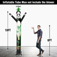 6 10 15 20FT Tall Panda & Bamboo Waving Inflatable Tube Man(Blower Not Included)