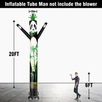 6 10 15 20FT Tall Panda & Bamboo Waving Inflatable Tube Man(Blower Not Included)