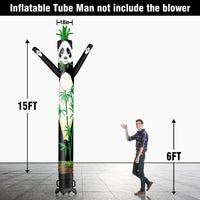 6 10 15 20FT Tall Panda & Bamboo Waving Inflatable Tube Man(Blower Not Included)