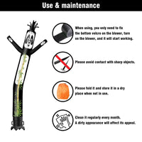 6 10 15 20FT Tall Panda Waving Inflatable Tube Man(Blower Not Included)